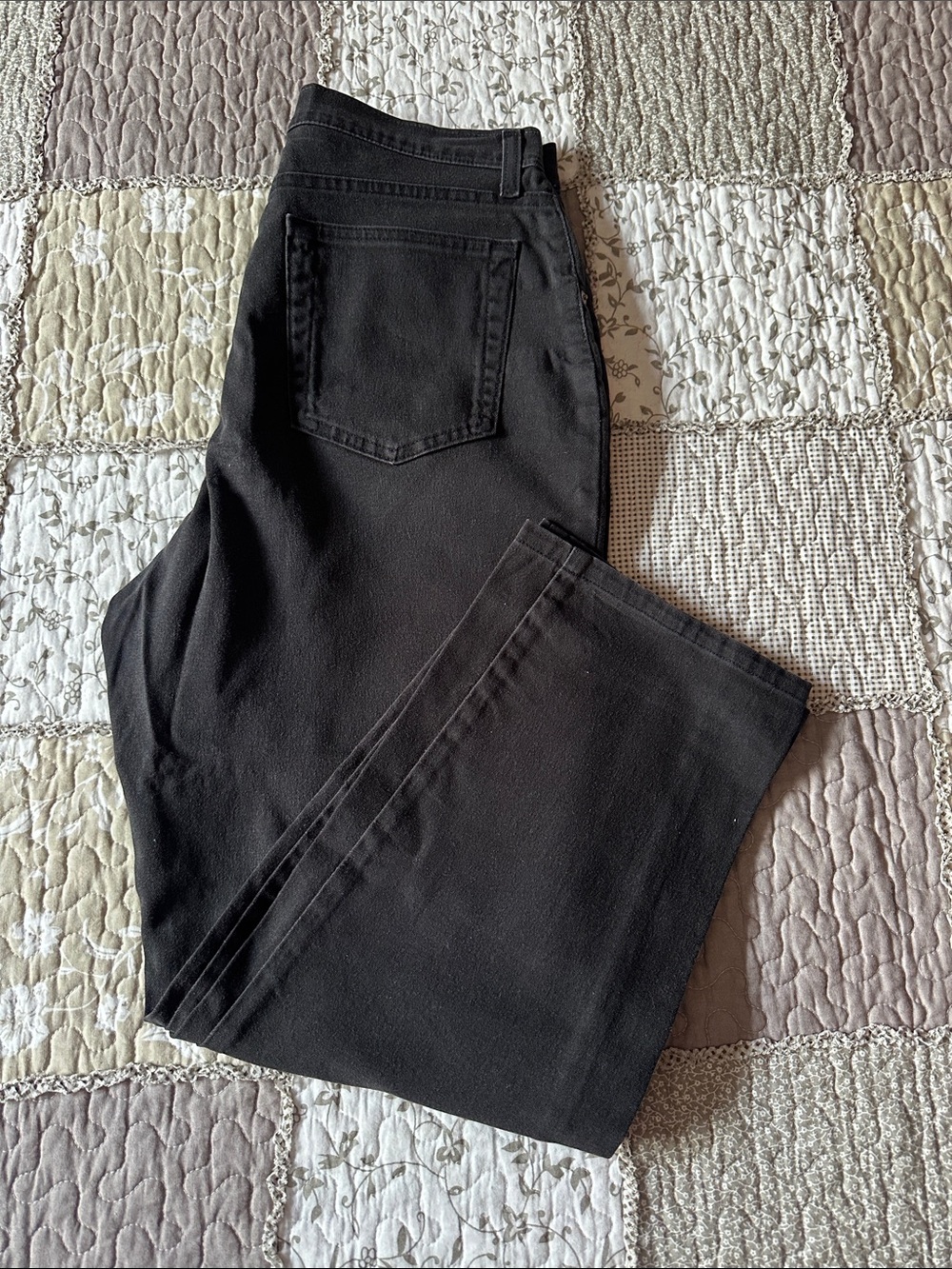 Women's French Dressing FDJ Black Straight-Leg Denim Pants Size 12 Petite
